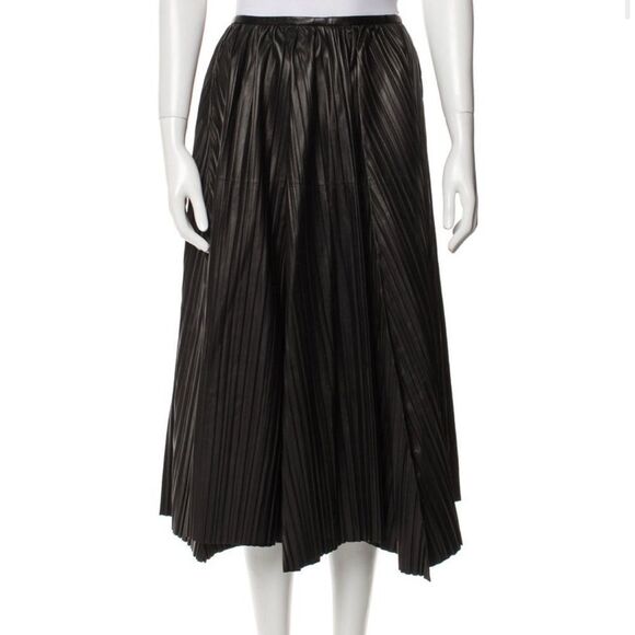 スカート Ferragamo Leather Pleated Midi Skirt Salvatore Ferragamo Leather Pleated Skirt